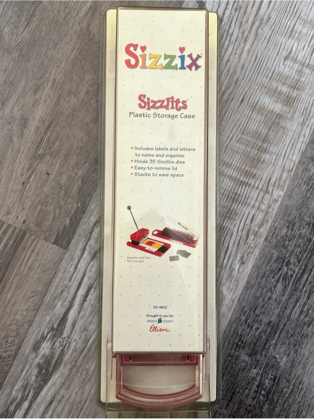Sizzix Cream and Red Sizzlits Plastic Storage Case